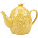 Certified International French Bees Embossed Honeycomb Teapot