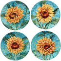 Certified International Golden Sunflowers Toile Dessert Plate