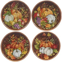 Certified International Harvest Blessings Toile Dessert Plate