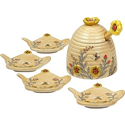 Certified International Sweet as a Bee Honey Pot with Tea Bag Holders