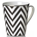 Mikasa Color Studio Black/Platinum Zigzag Mug