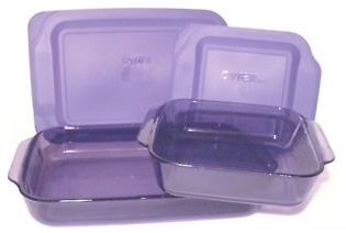 Violet Amethyst Purple PYREX Glass Baking Dishes 8x8 9x13